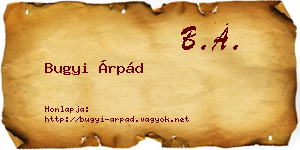 Bugyi Árpád névjegykártya