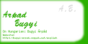 arpad bugyi business card