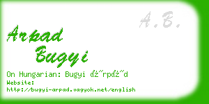 arpad bugyi business card